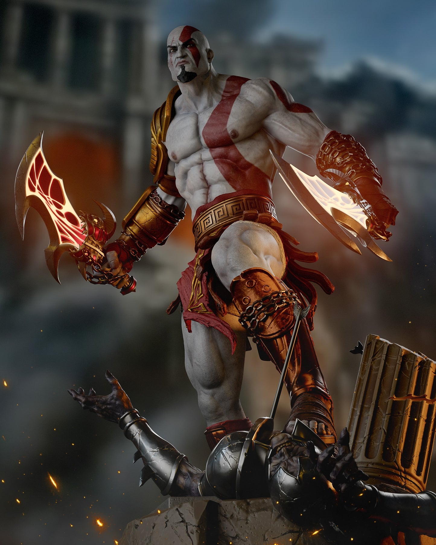 Kratos Statue 3D-Printed Kit