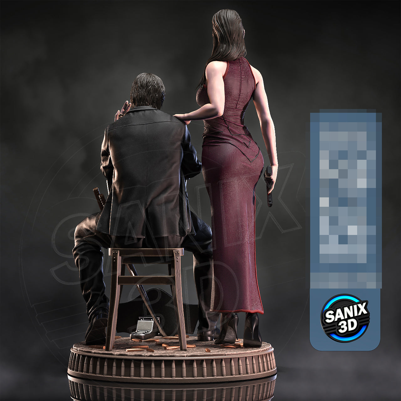 Ballerina & John Wick Statue