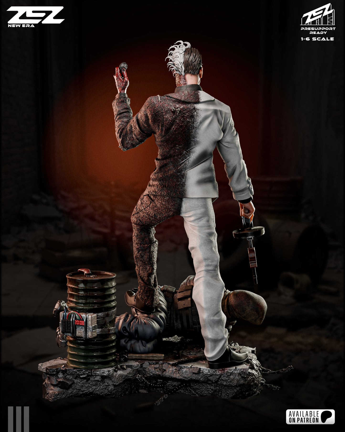 Two Face Statue 3D-Printed Kit