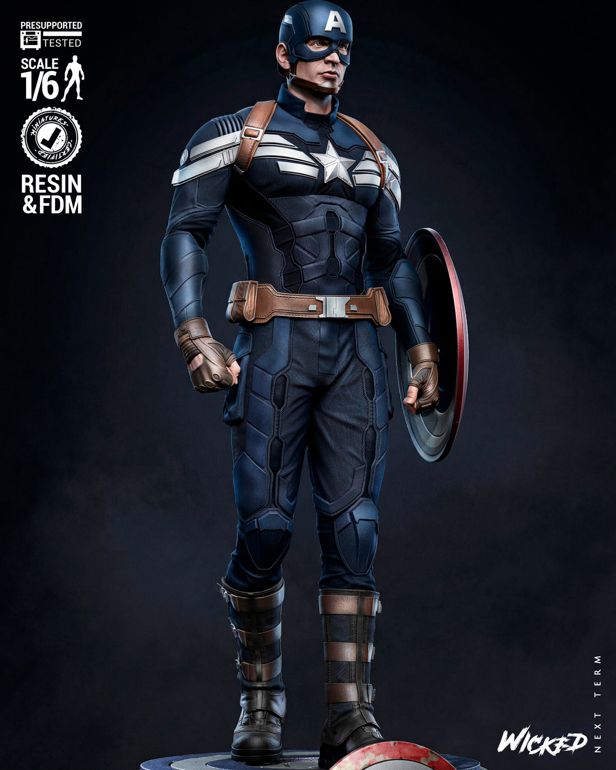 Captain America Statue 3D-Printed Kit