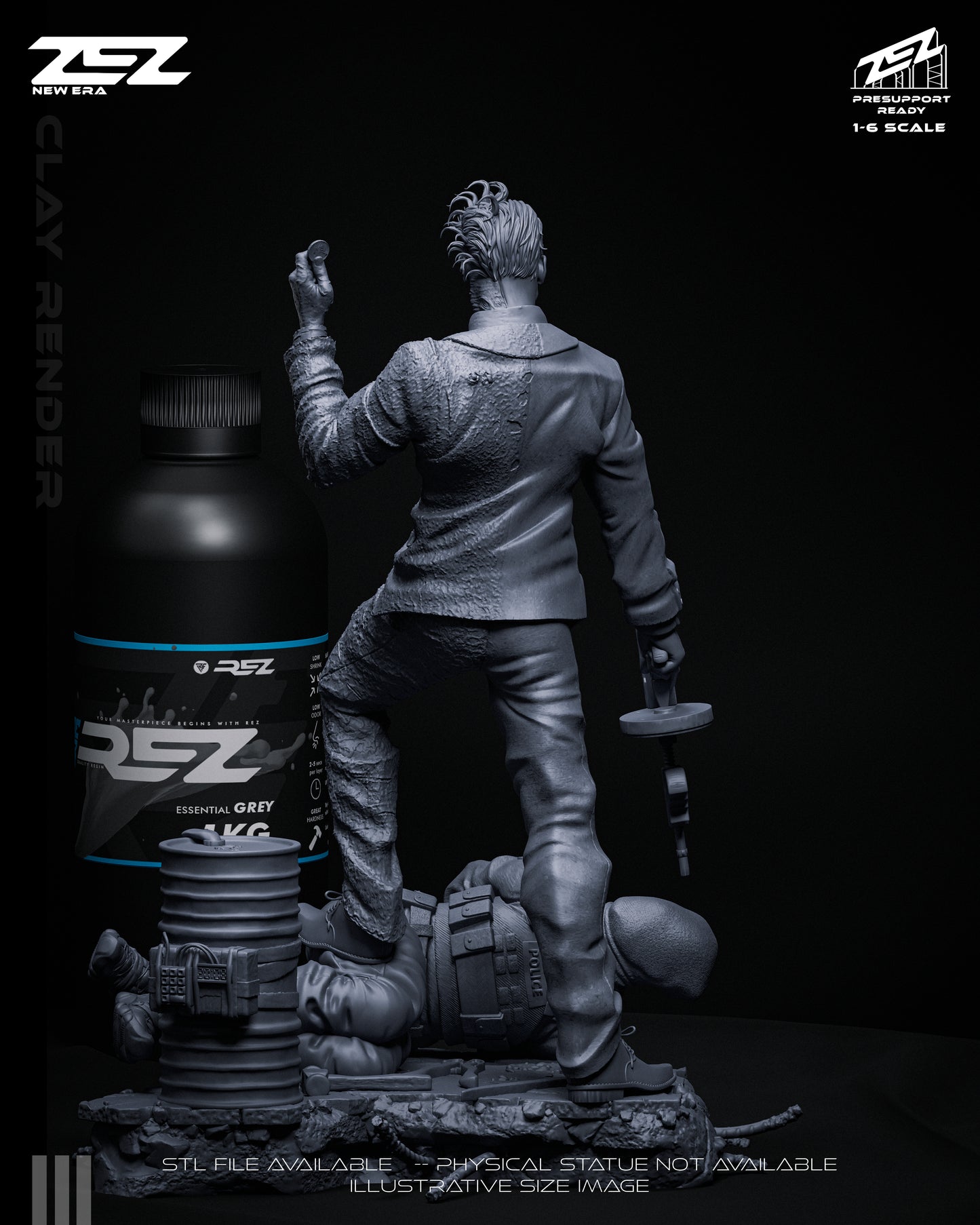 Two Face Statue 3D-Printed Kit
