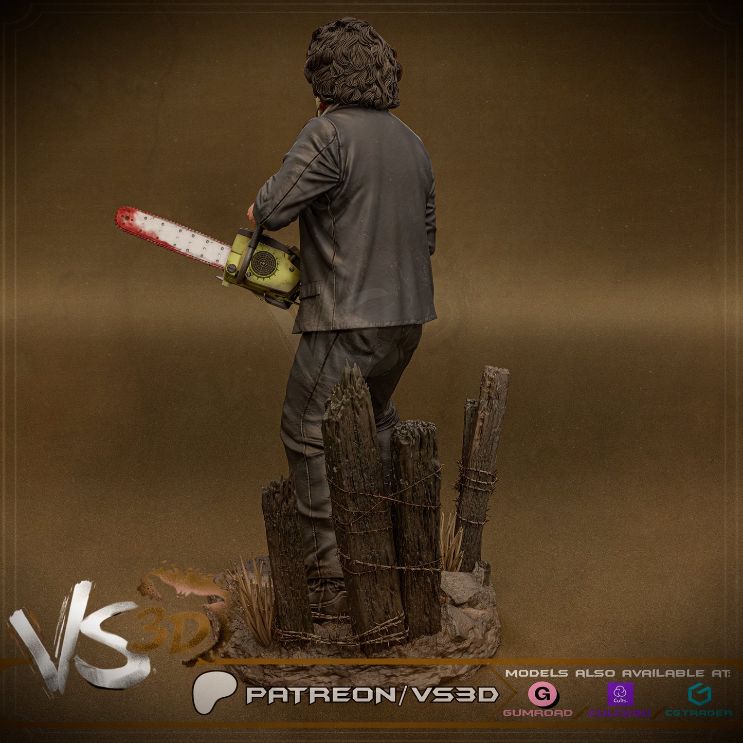 Leatherface Statue 3D-Printed Kit