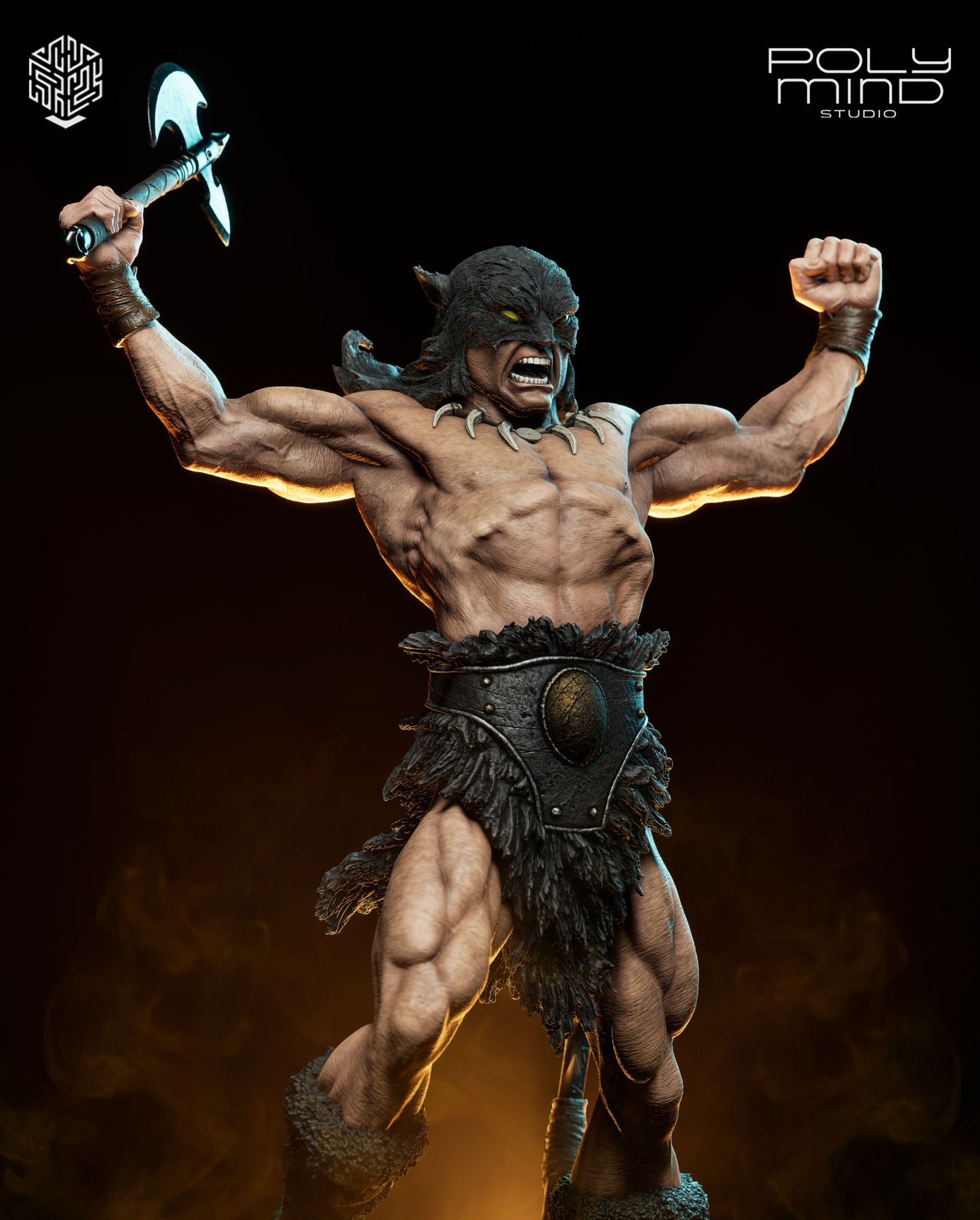 Dark Wolf Statue 3D-Printed Kit
