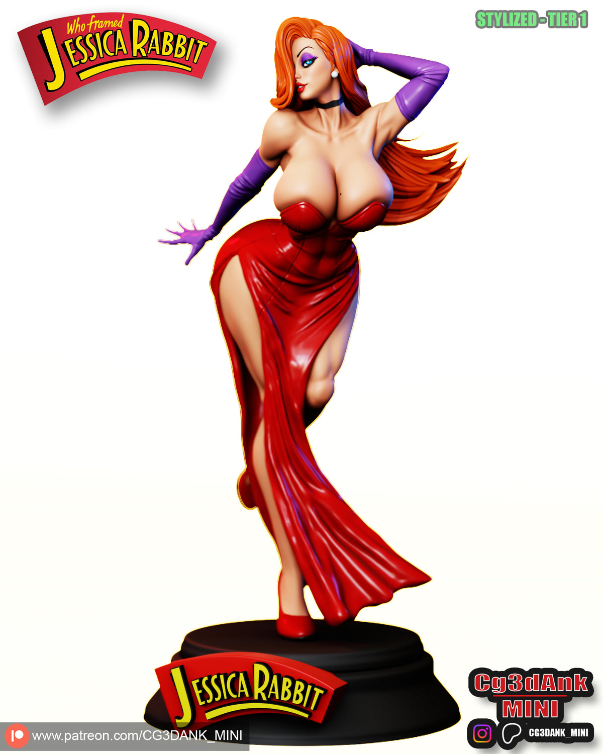 Jessica Rabbit Statue 3D-Printed Kit