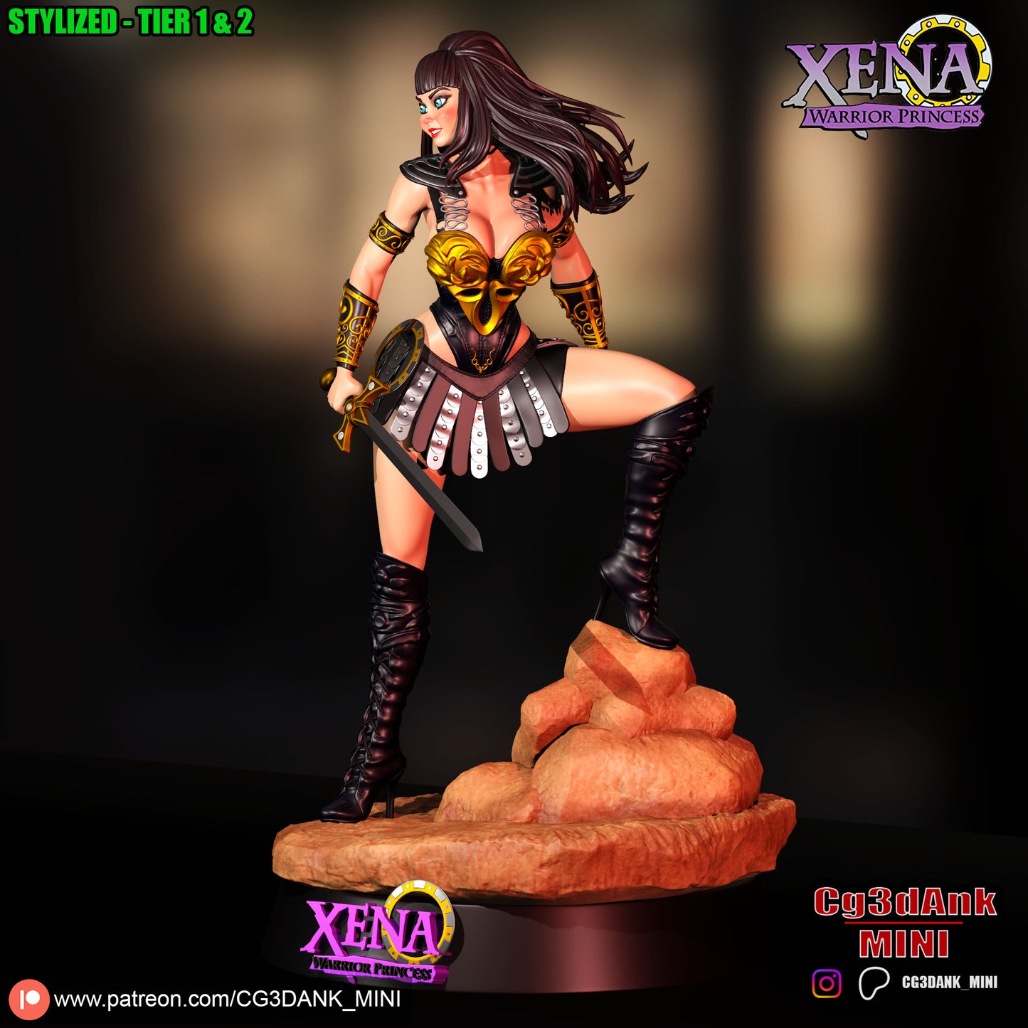 Xena - Warrior Parincess Statue 3D-Printed Kit