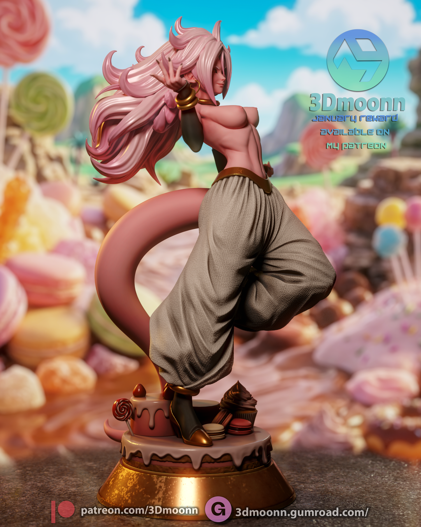 Android 21 Statue 3D-Printed Kit