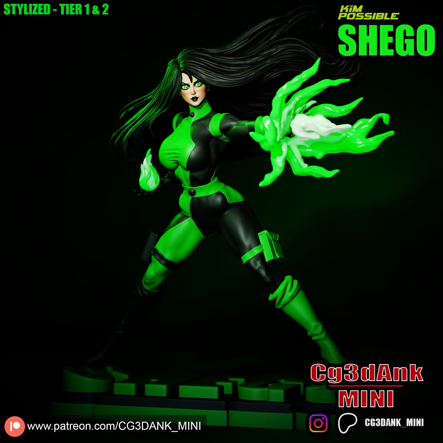 Shego Statue 3D-Printed Kit