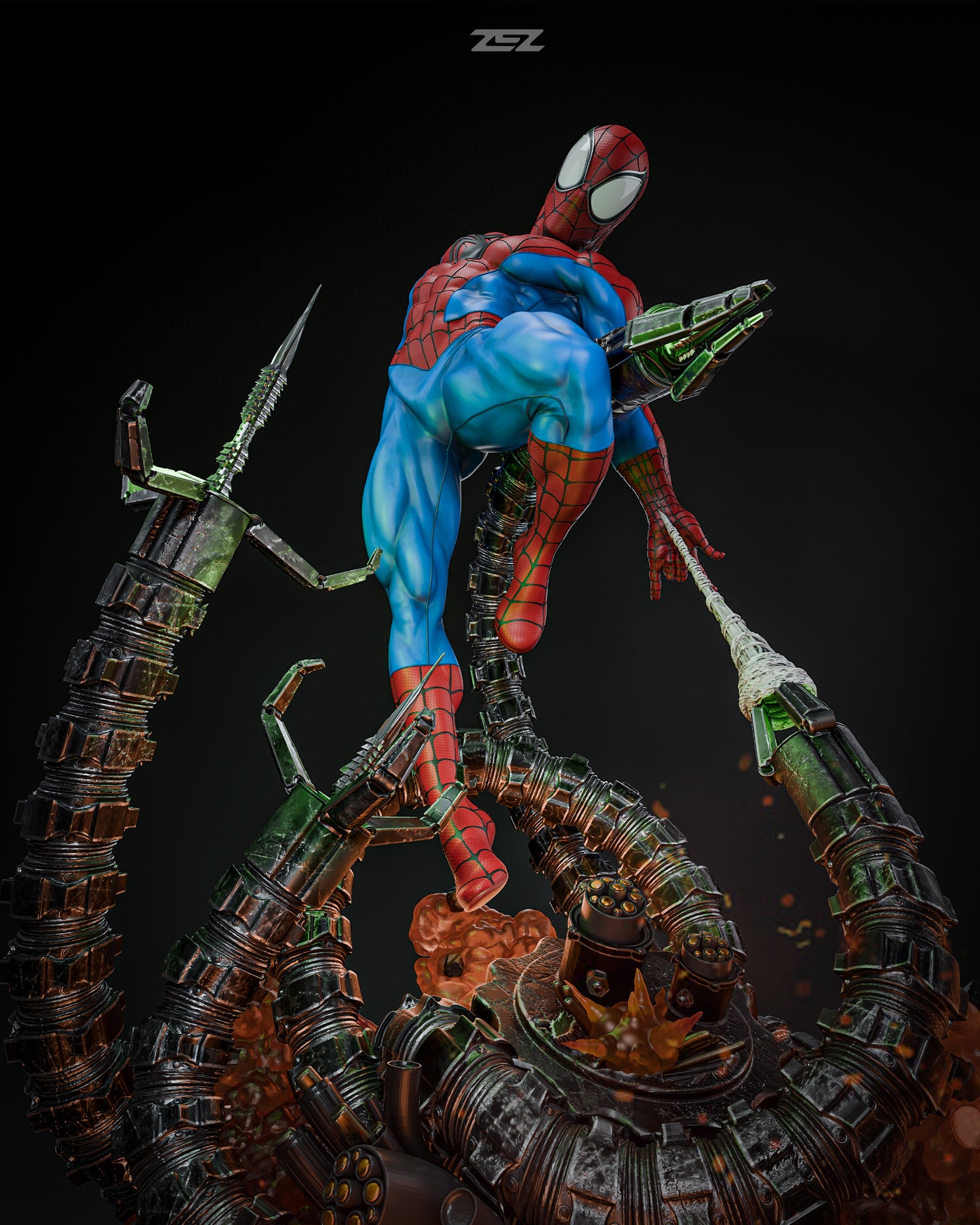 Spiderman VS Octa Statue