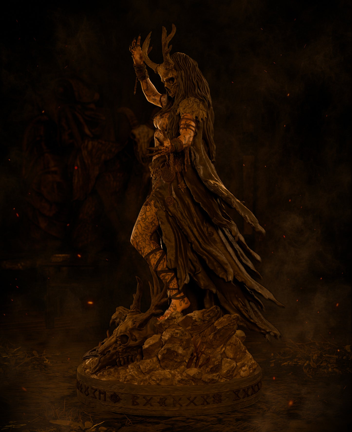 Norse Witch Statue 3D-Printed Kit