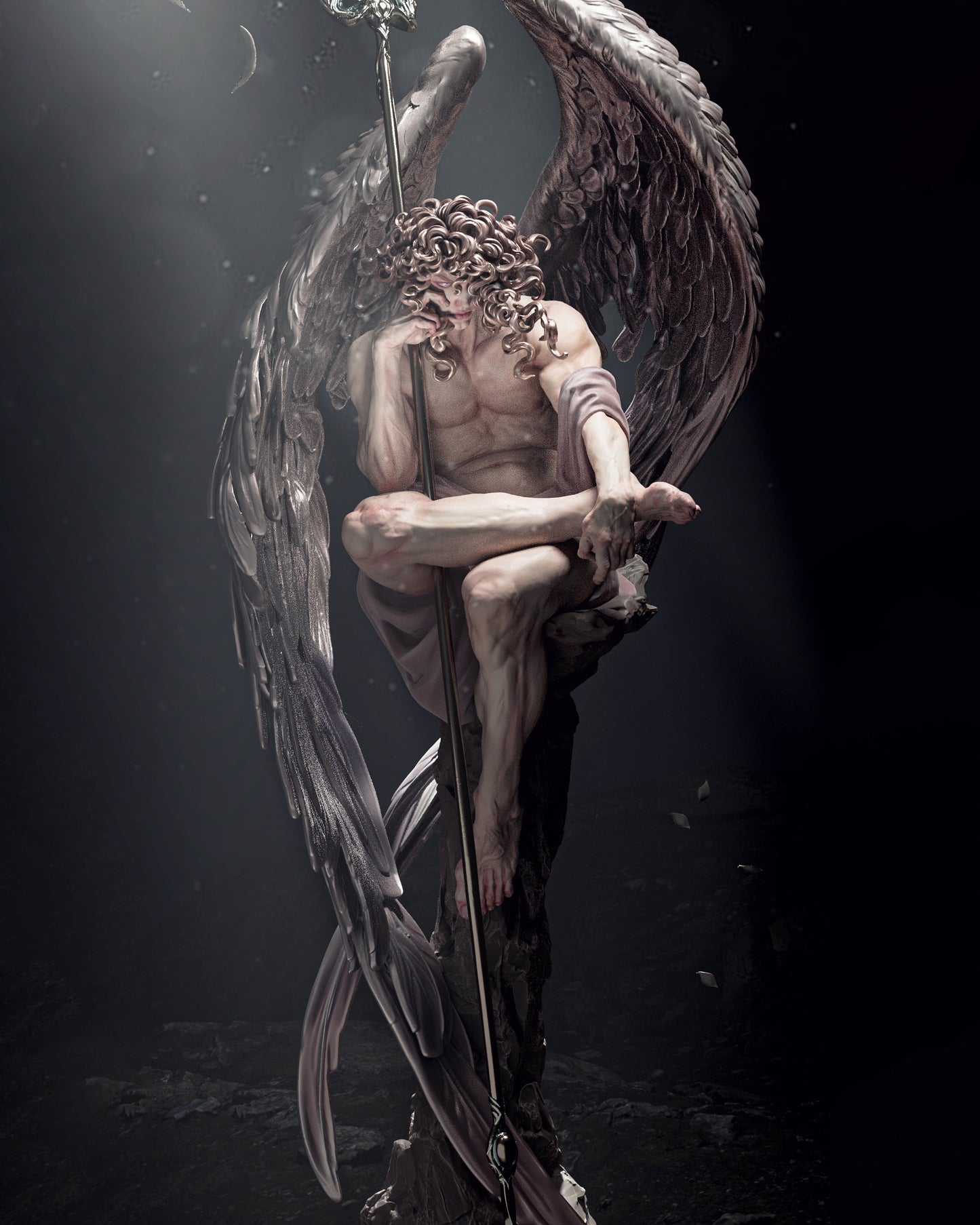 Fallen Angel Statue 3D-Printed Kit