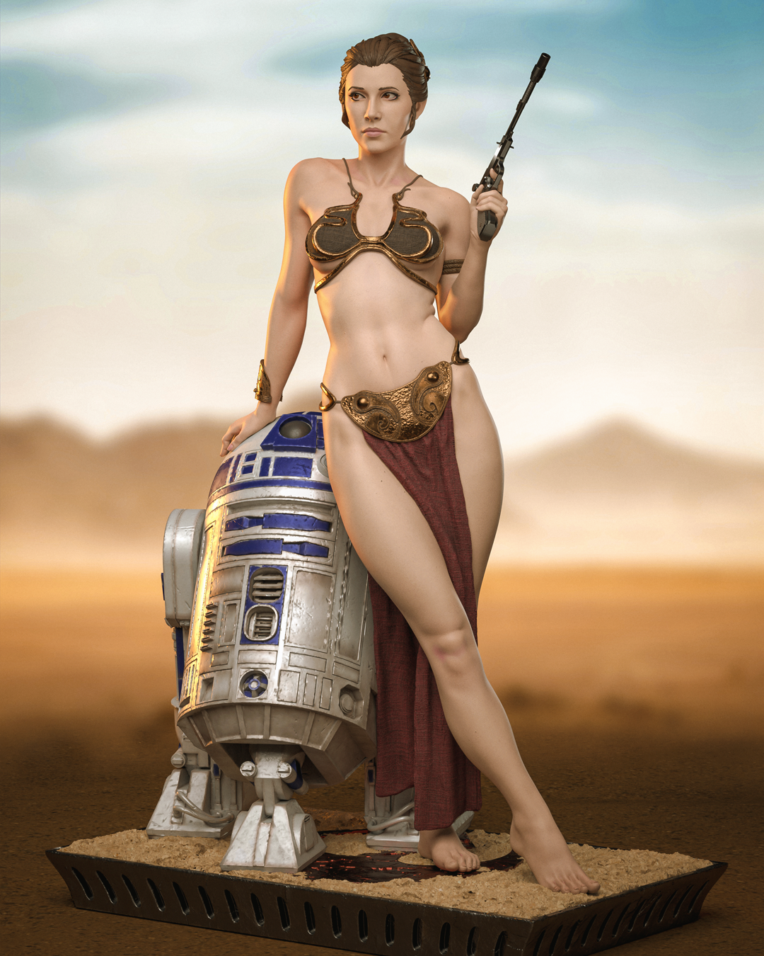 Princess Leia Statue 3D-Printed Kit
