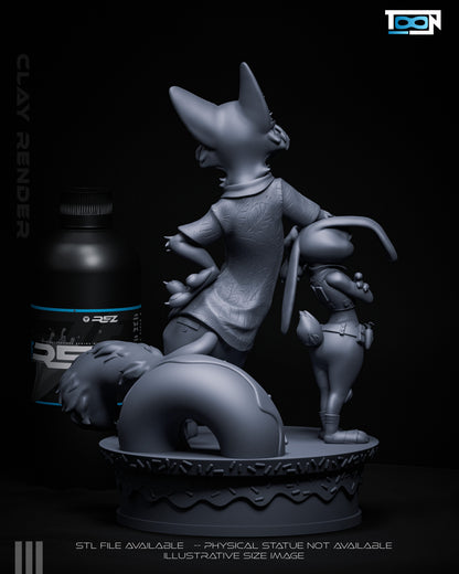Nick Wylde And Juddy Hopps Statue 3D-Printed Kit