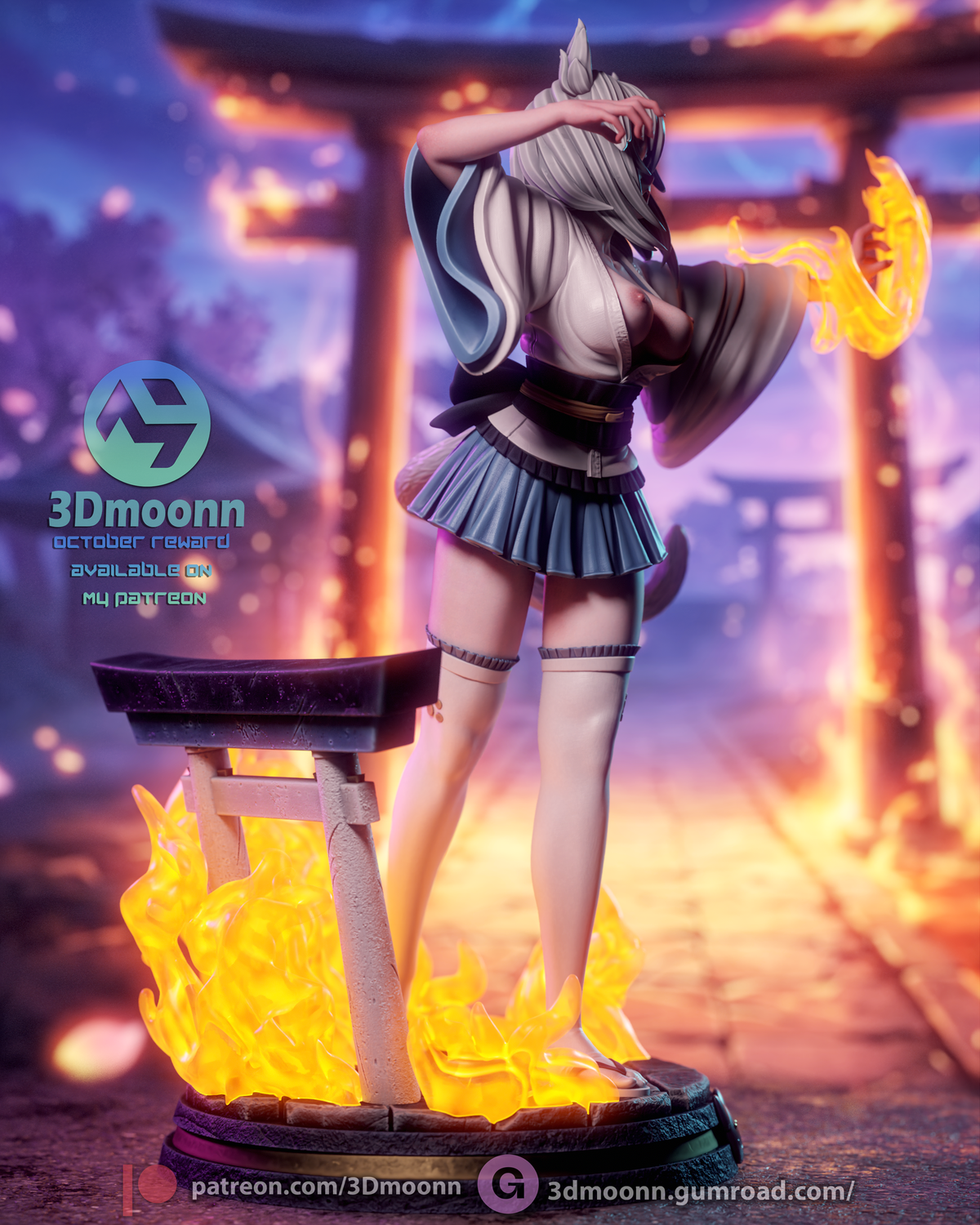 Koneko Toujou Statue 3D-Printed Kit