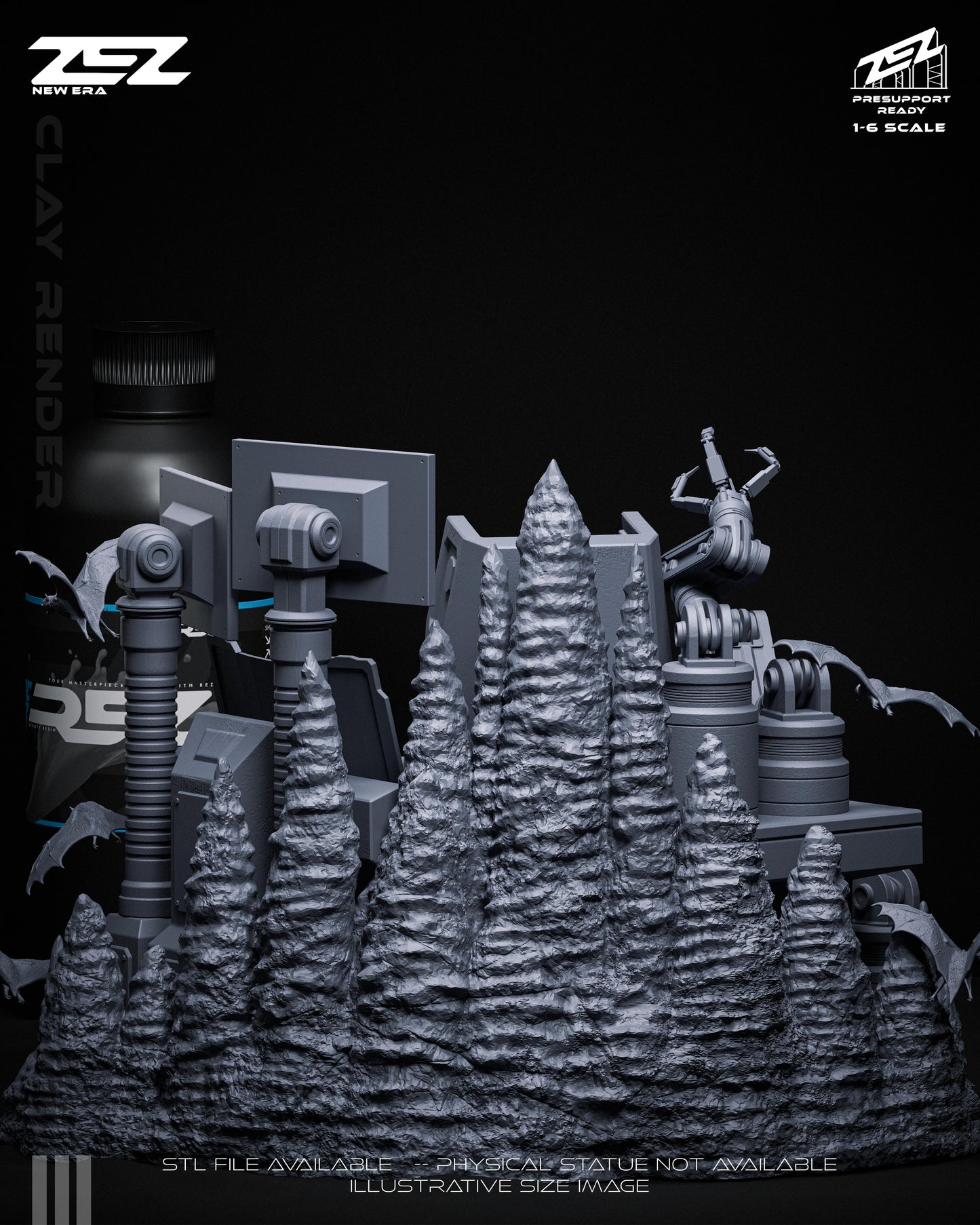 Batman (Throne) Statue 3D-Printed Kit