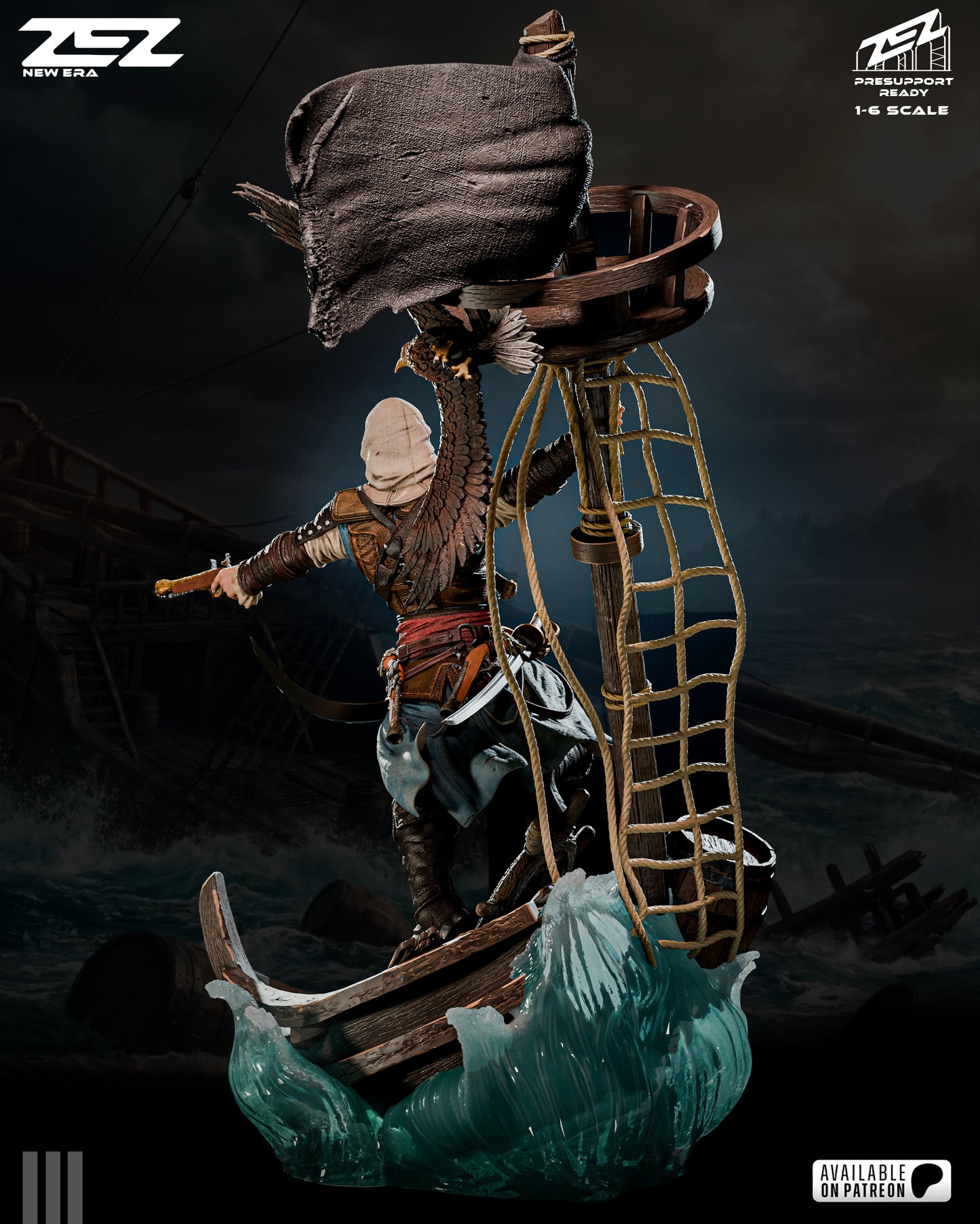 Edward Kenway Statue 3D-Printed Kit