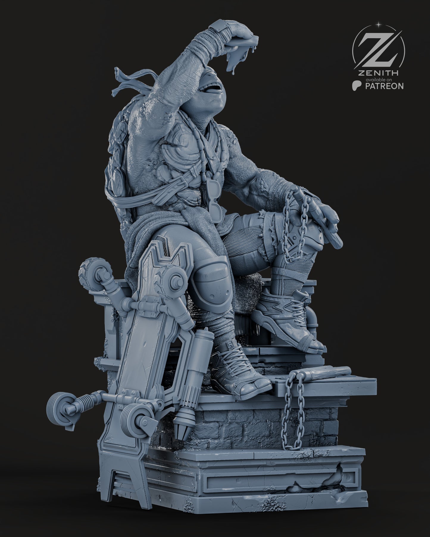 Michelangelo TMNT Statue 3D-Printed Kit