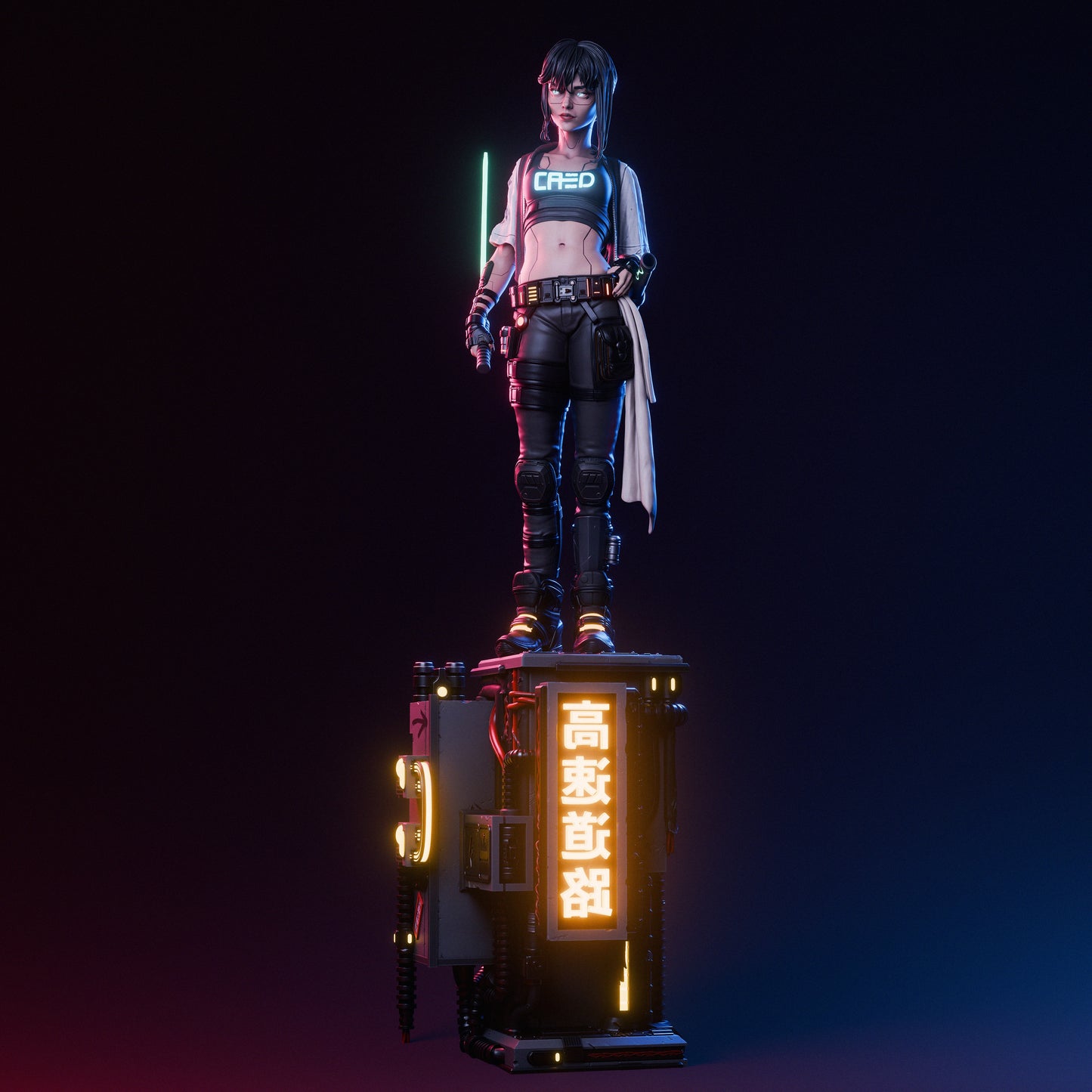 Cyber Samurai Statue 3D-Printed Kit