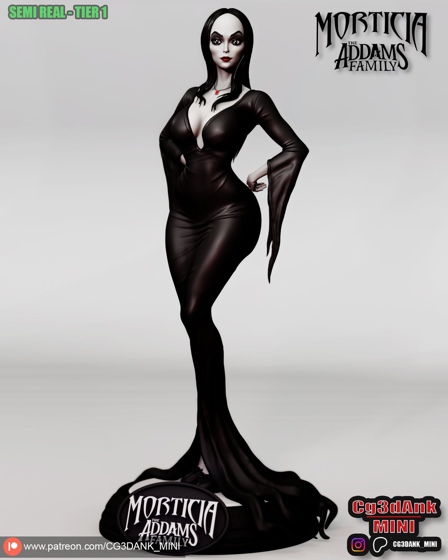 Morticia Addams Statue 3D-Printed Kit