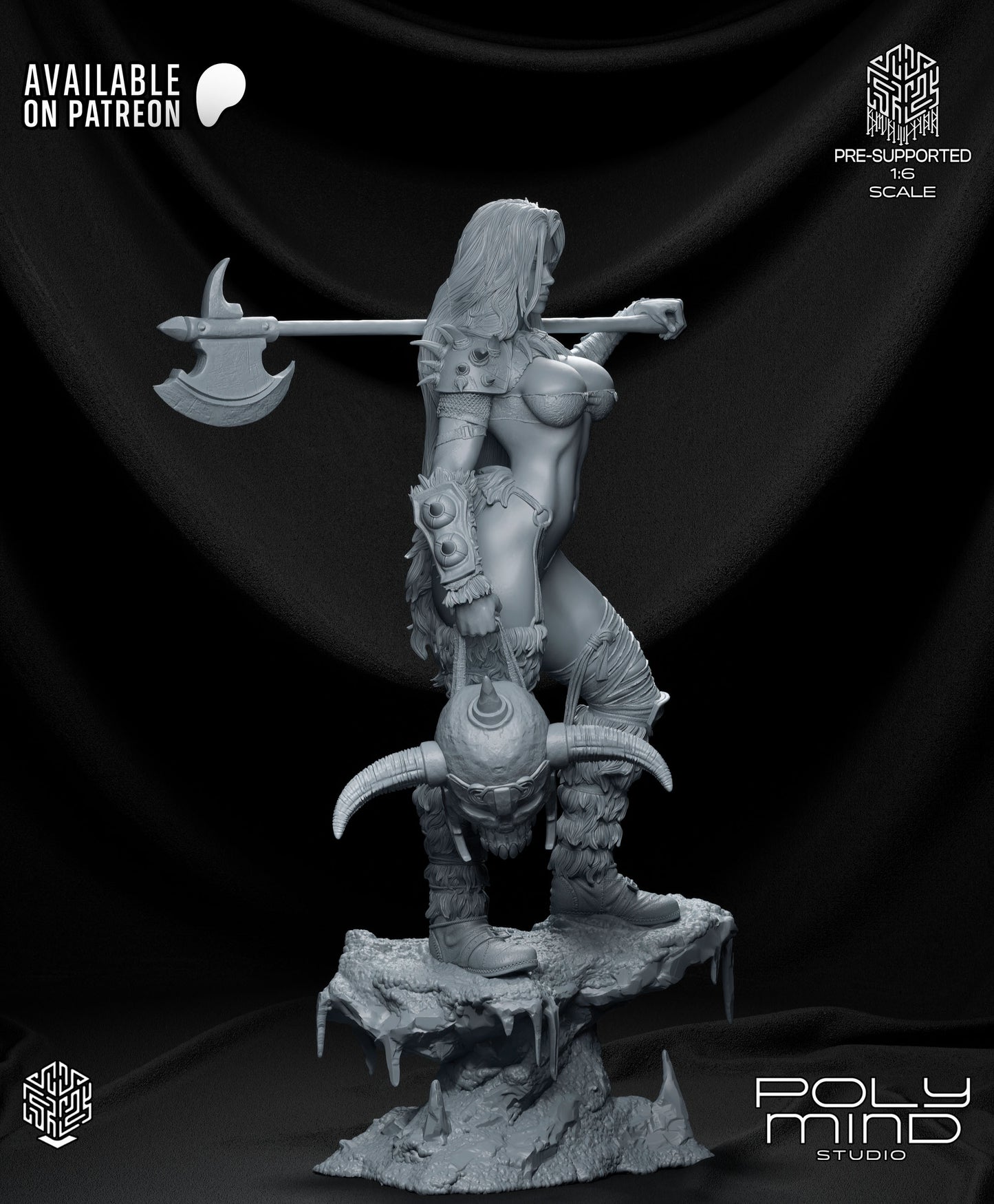 Thryra the Relentless Statue 3D-Printed Kit