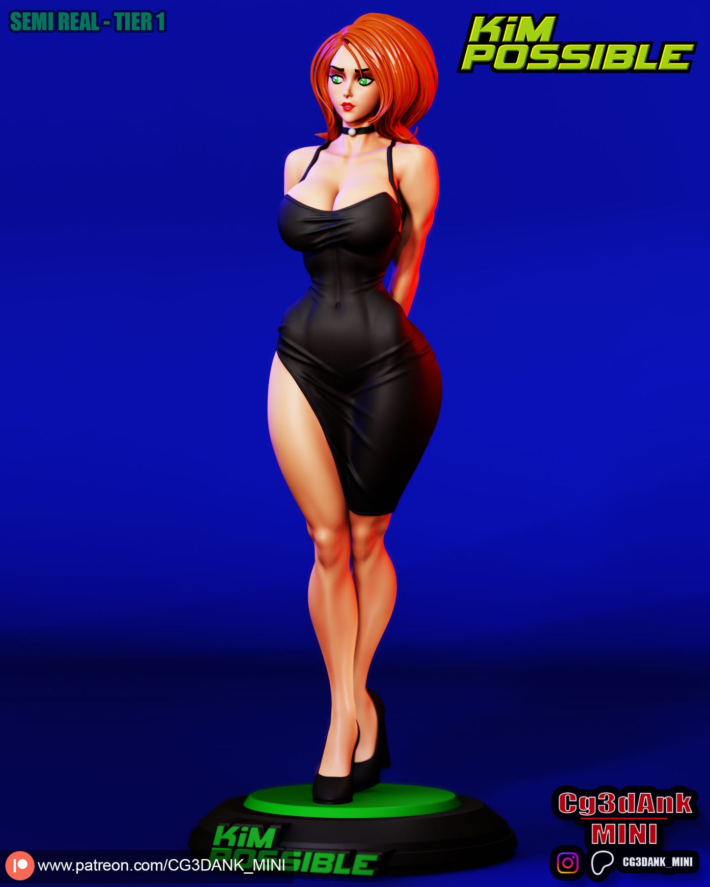 Kim Possible Statue 3D-Printed Kit
