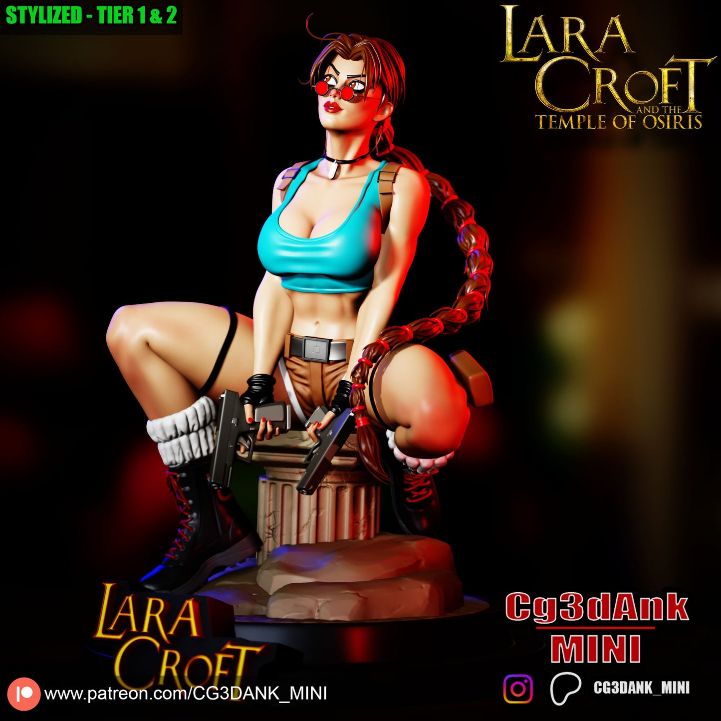 Lara Croft Statue 3D-Printed Kit