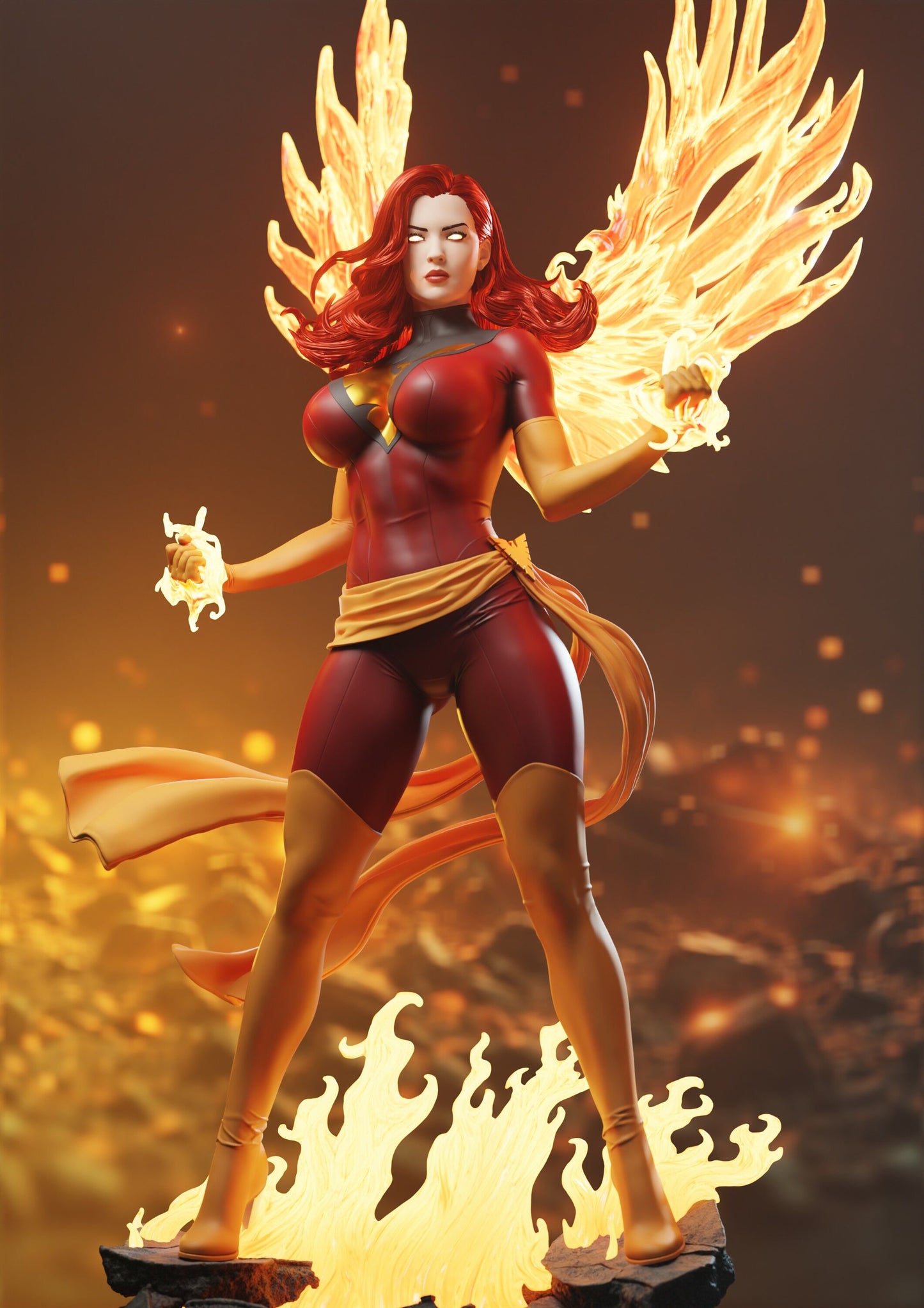 Dark Phoenix Statue 3D-Printed Kit