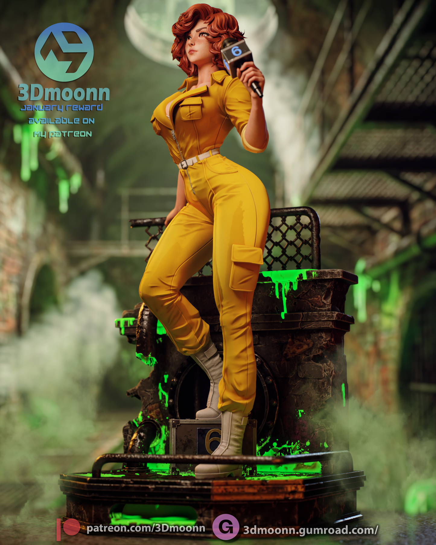 April O'Neil TMNT Statue 3D-Printed Kit