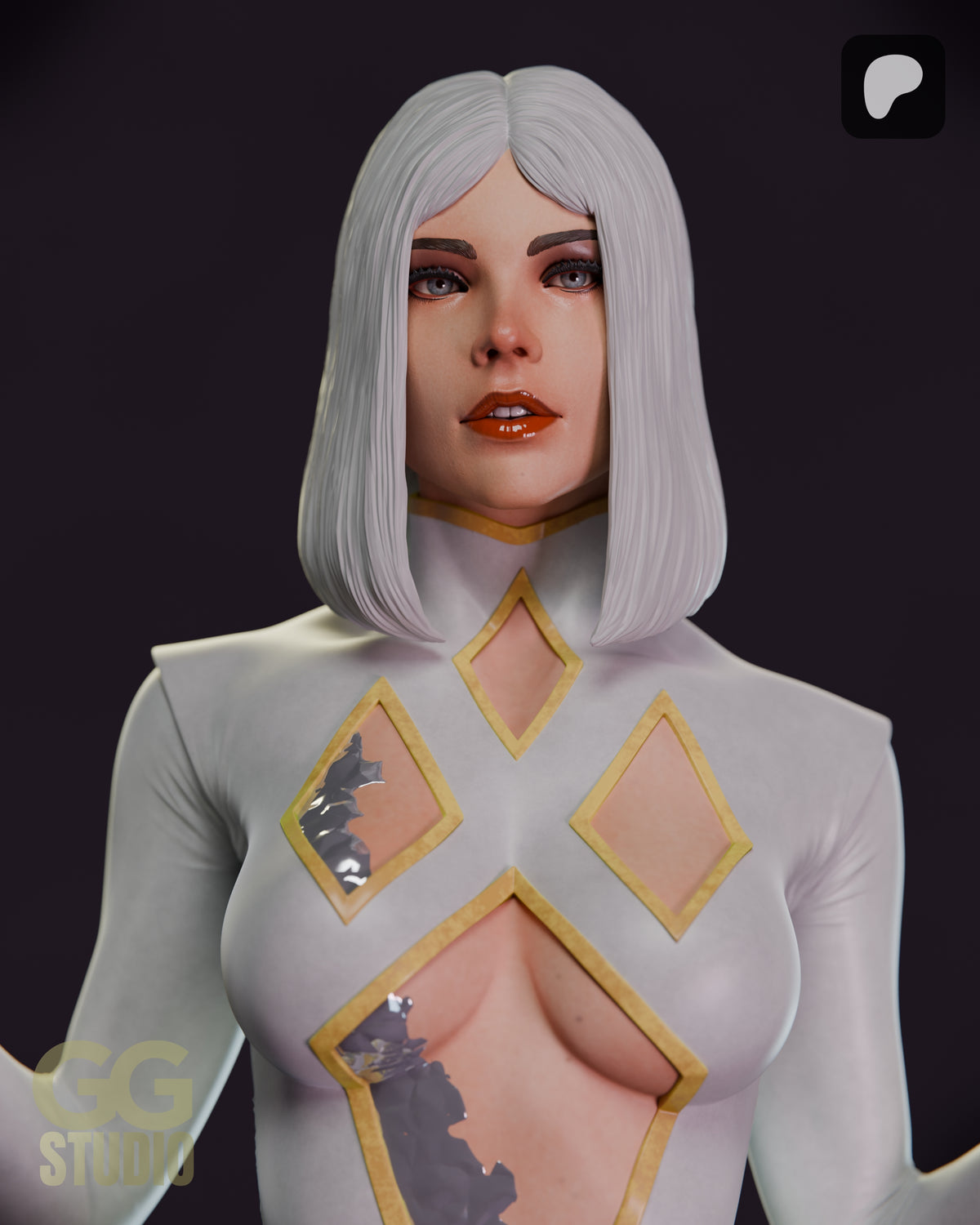 Emma Frost Hellfire Gala Statue 3D-Printed Kit