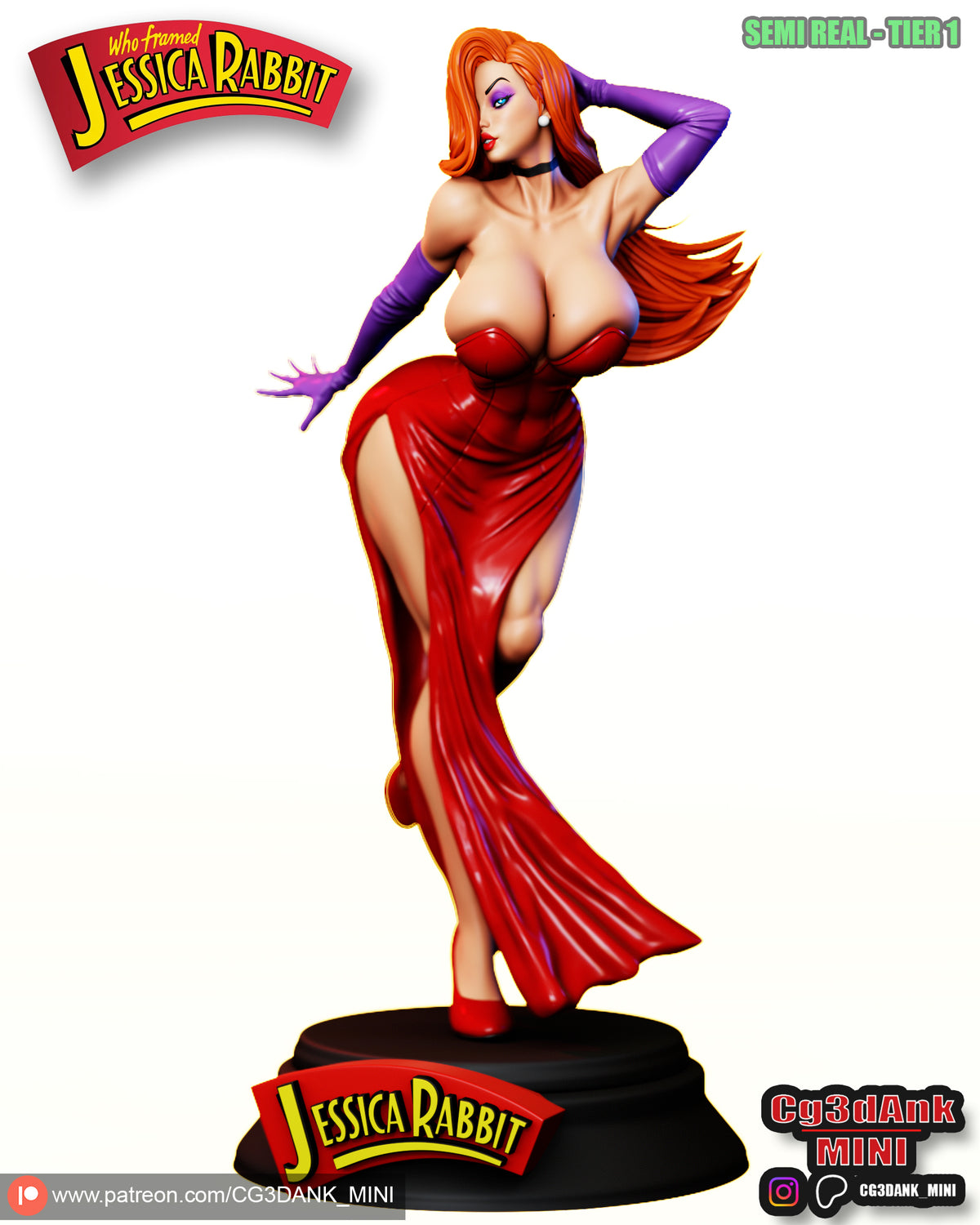 Jessica Rabbit Statue 3D-Printed Kit