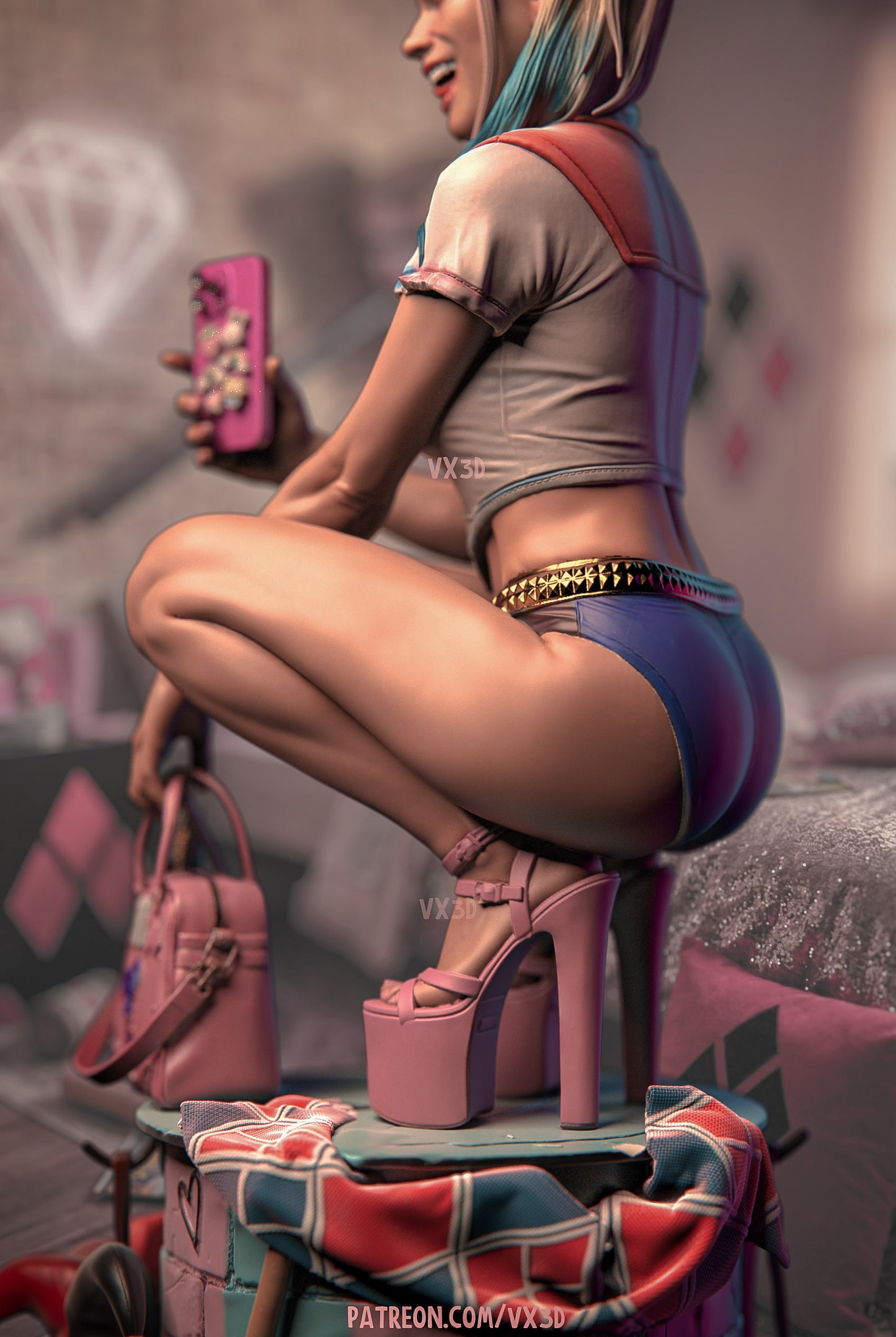 Harley "Trouble In Pink" Statue