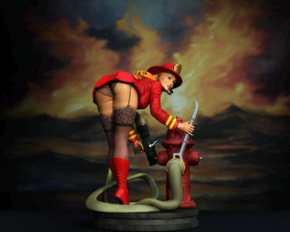 Firefighter Pinup Statue