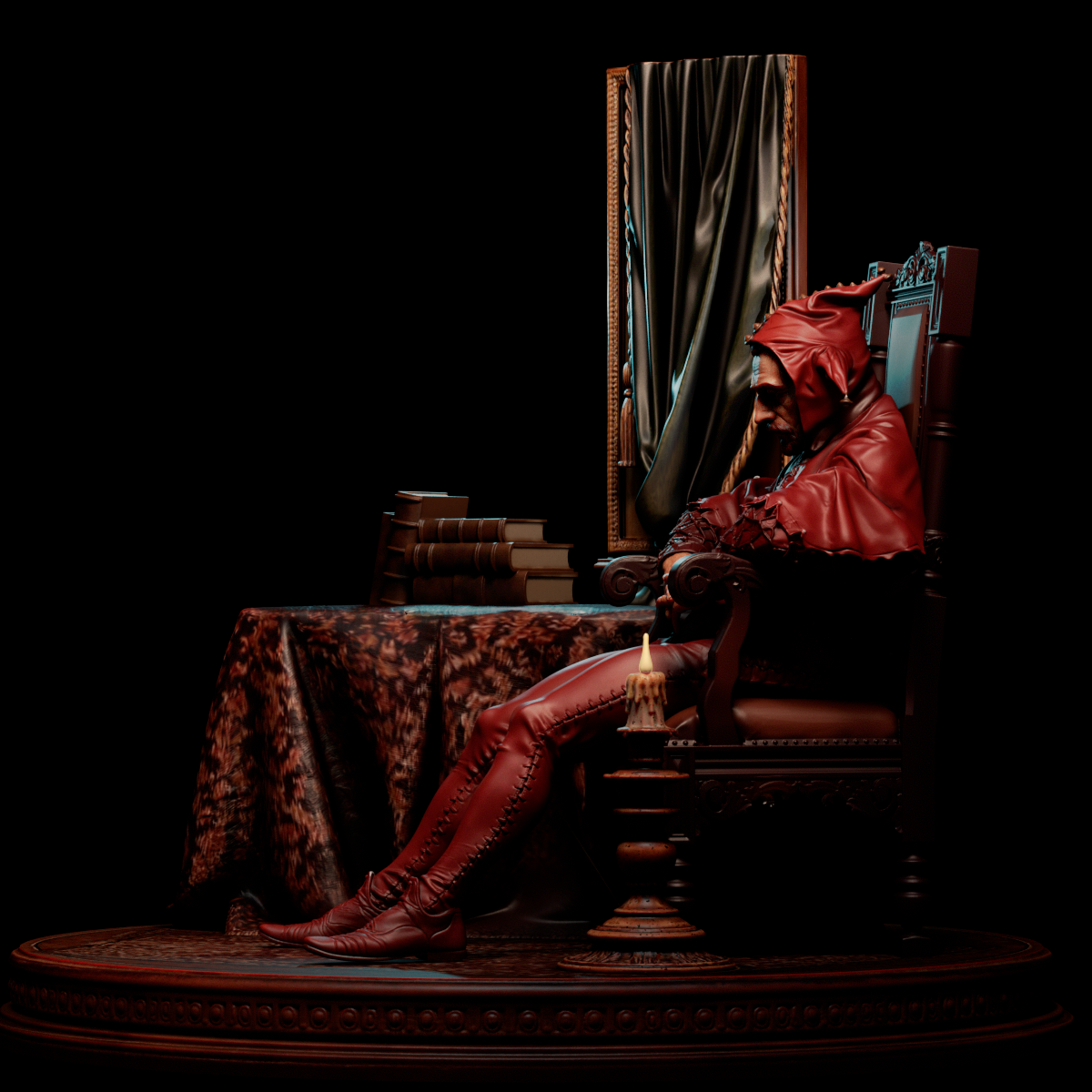 The Sad Jester Statue 3D-Printed Kit
