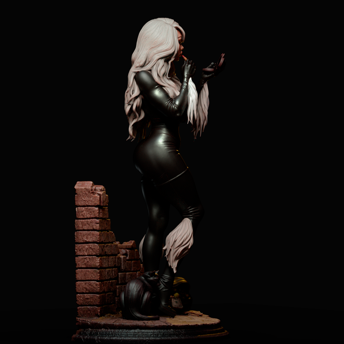 Black Cat Statue 3D-Printed Kit