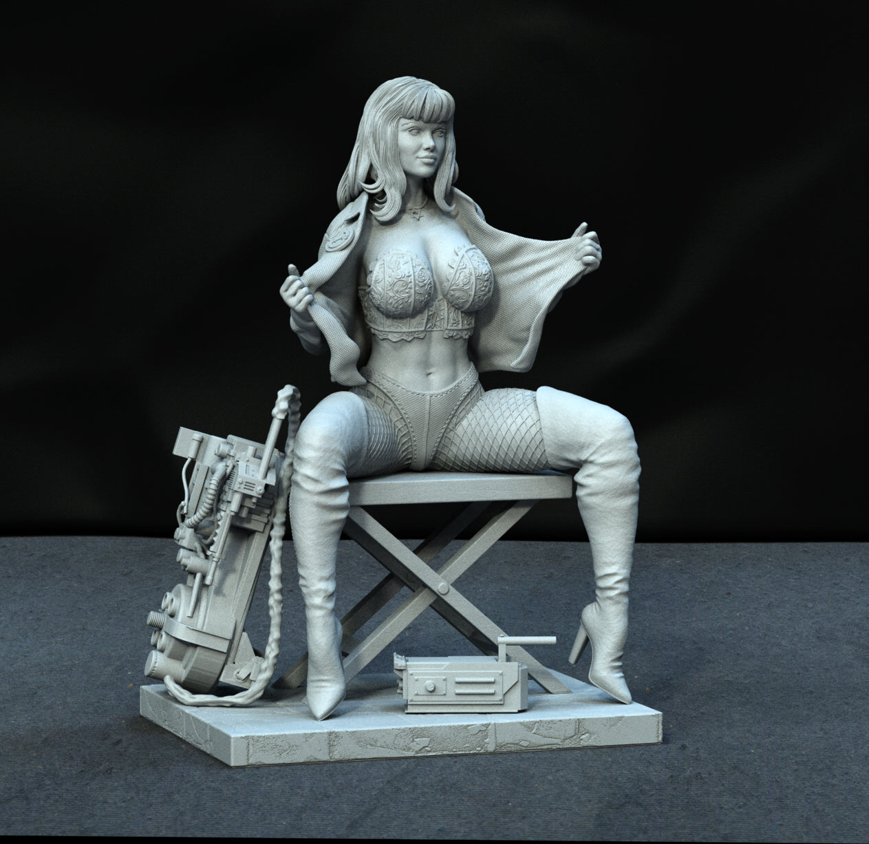 Ghostbuster Girl Statue