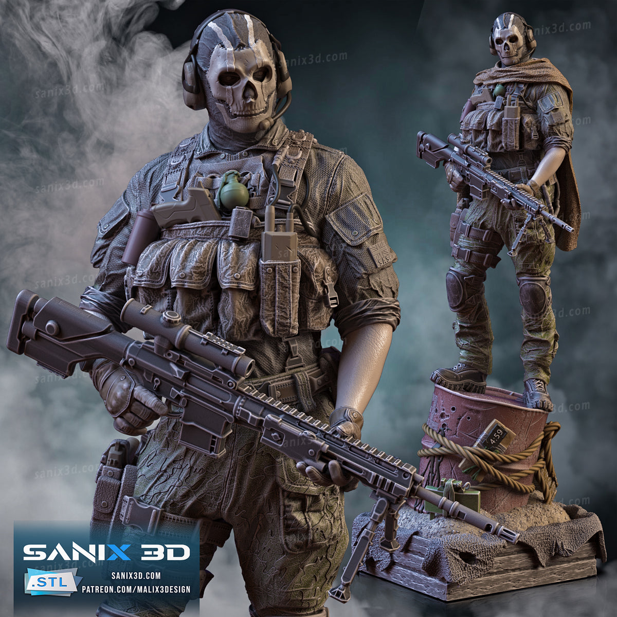 Cod Statue Base Call Of Duty Ghost Statue 3D-Printed Kit – KAPIKOPRINTED