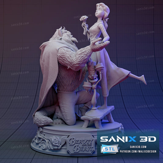 Beauty & The Beast Statue