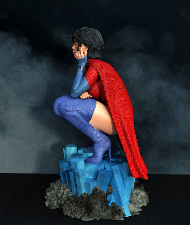 Super Girl Statue 3D-Printed Kit
