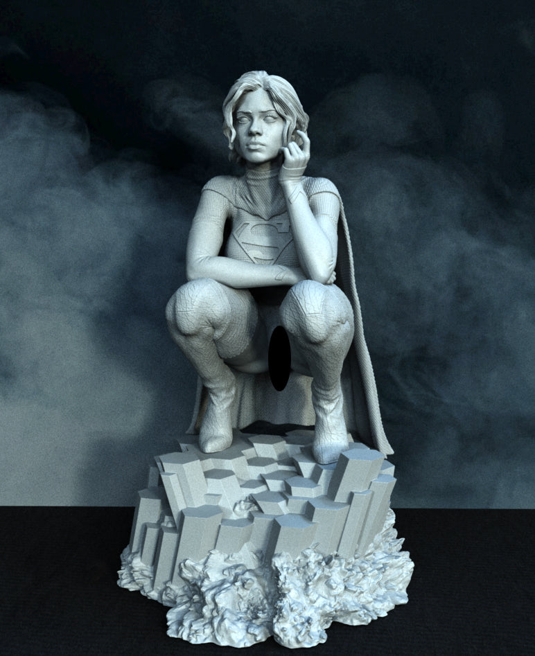 Super Girl Statue 3D-Printed Kit