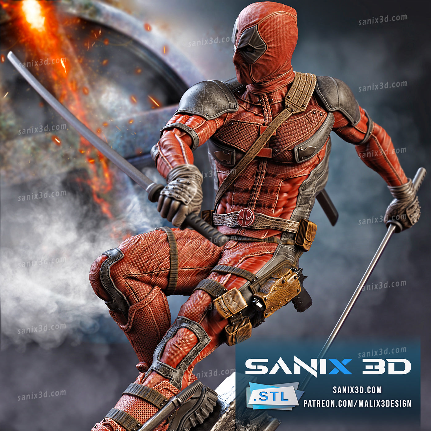 Deadpool VS Wolverine Statue