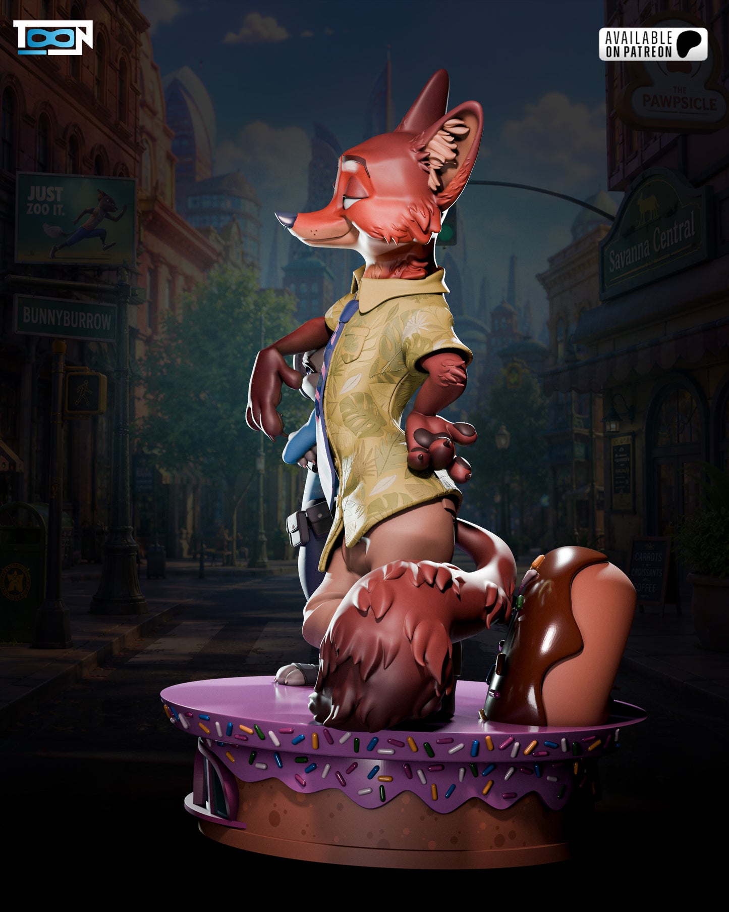 Nick Wylde And Juddy Hopps Statue 3D-Printed Kit