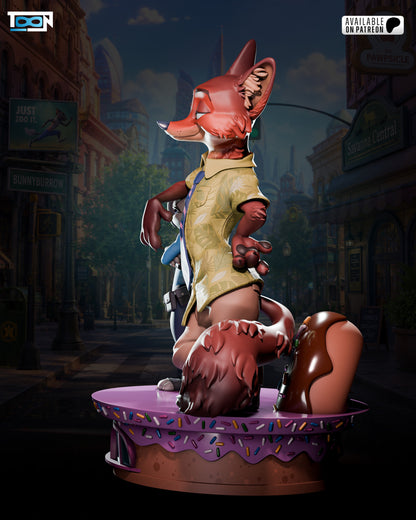 Nick Wylde And Juddy Hopps Statue 3D-Printed Kit