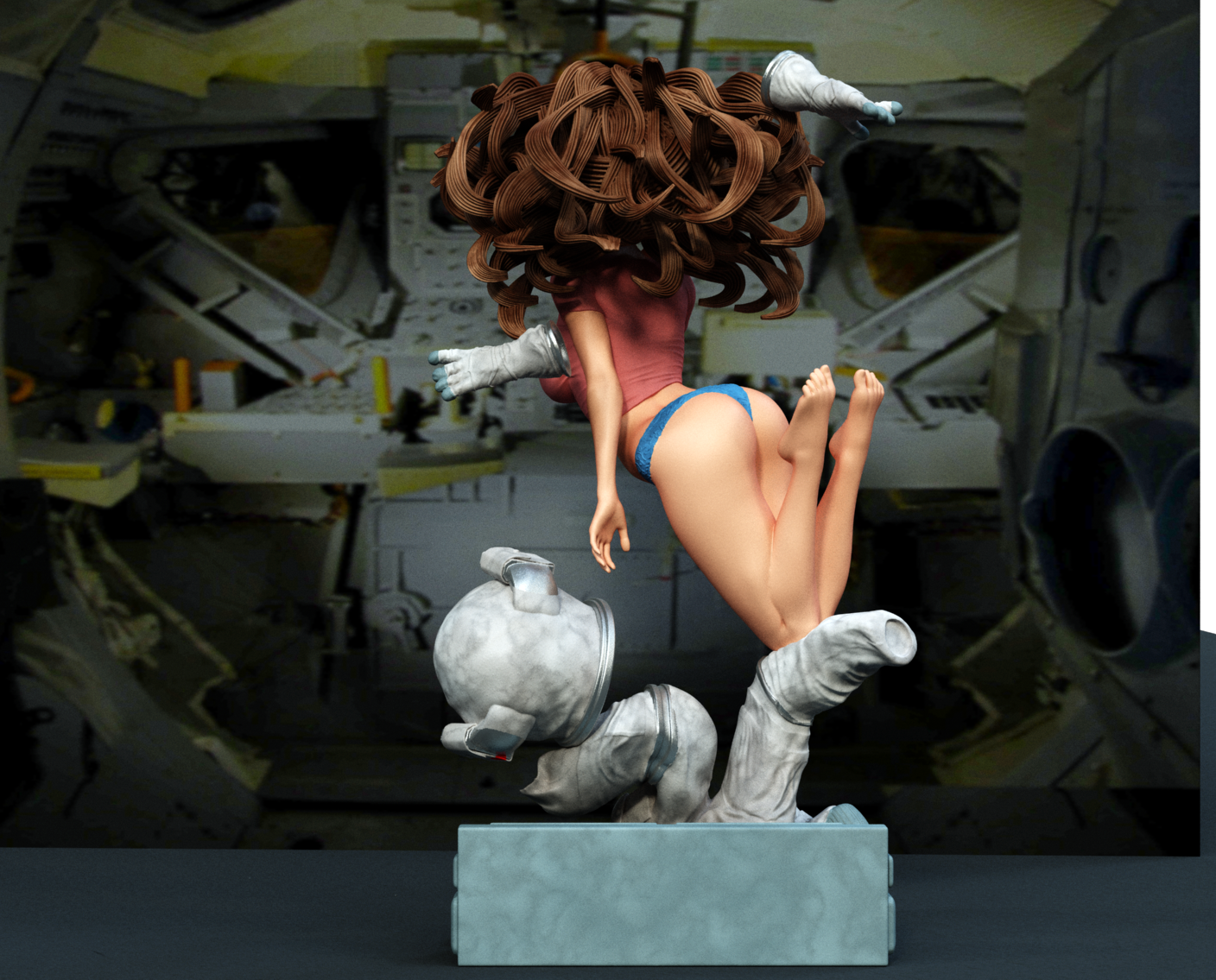 Astronaut Pinup Statue 3D-Printed Kit