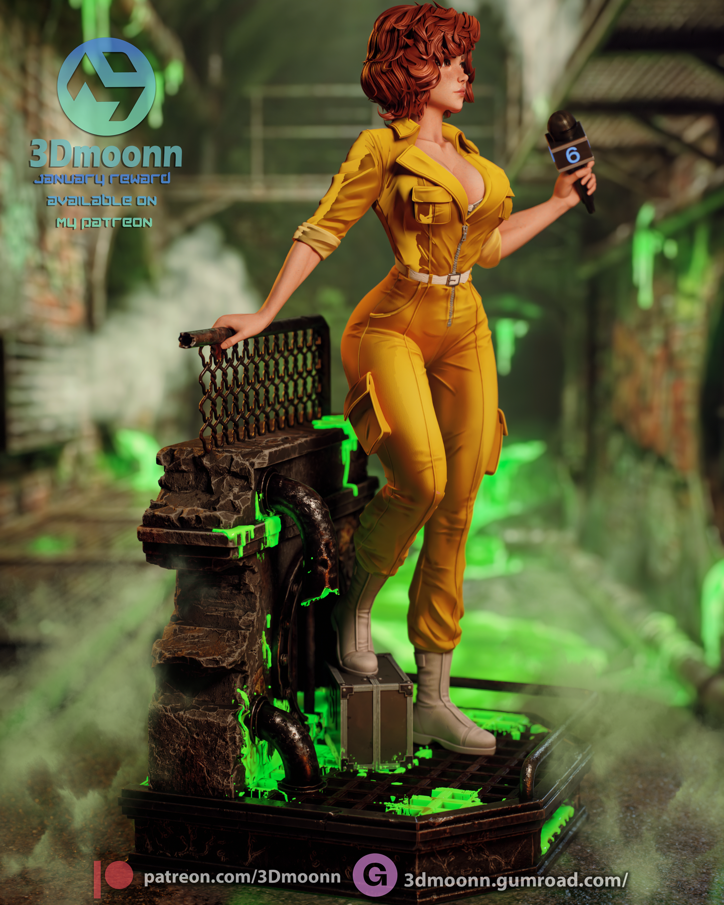 April O'Neil TMNT Statue 3D-Printed Kit