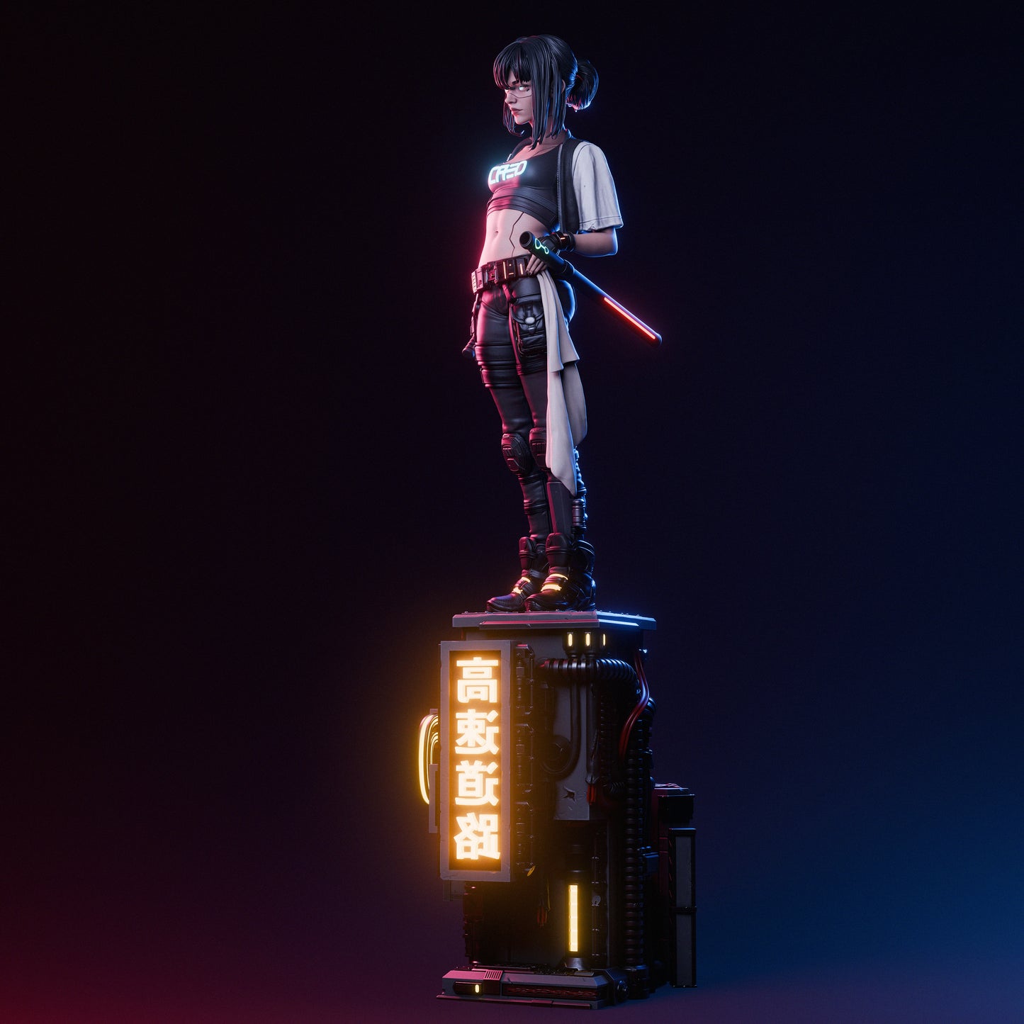 Cyber Samurai Statue 3D-Printed Kit