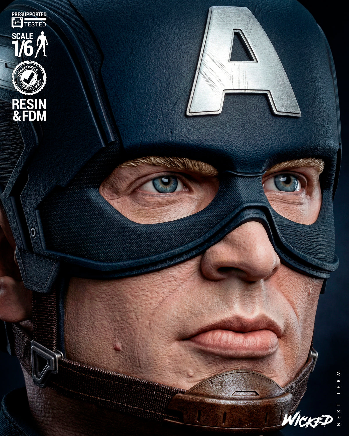 Captain America Statue 3D-Printed Kit