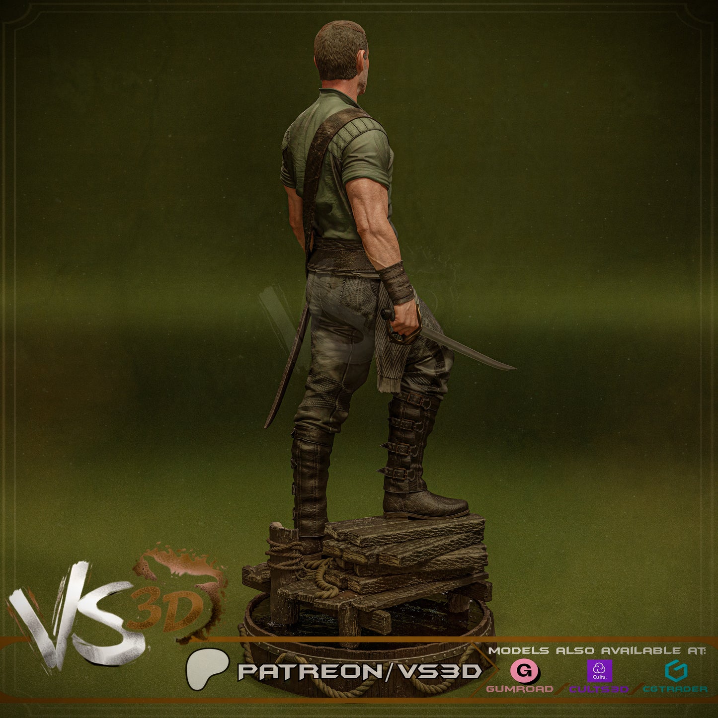 Billy Bones Statue 3D-Printed Kit