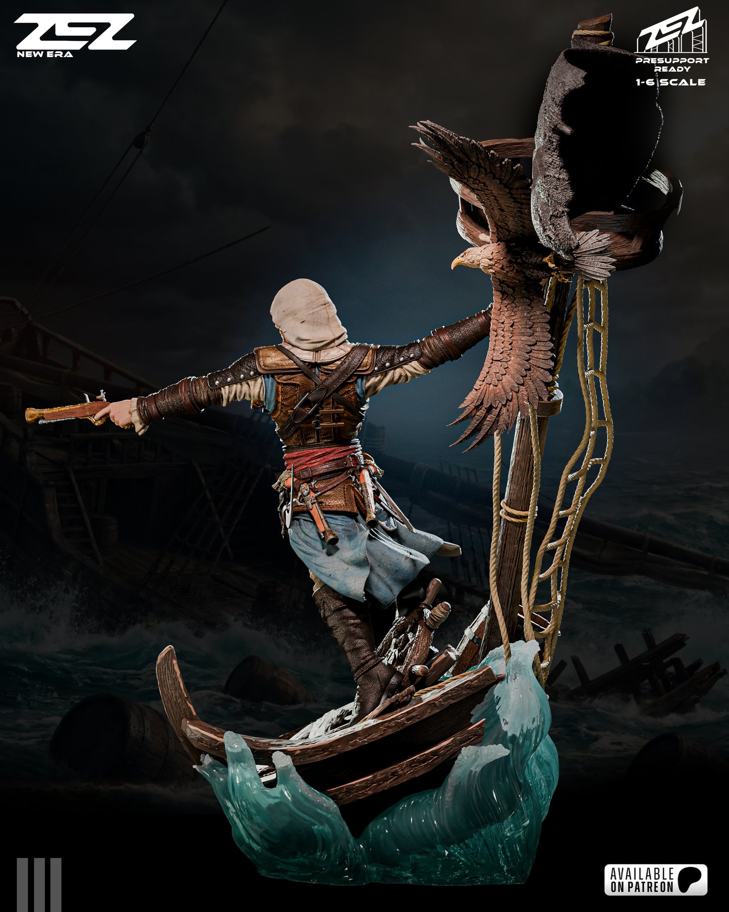 Edward Kenway Statue 3D-Printed Kit