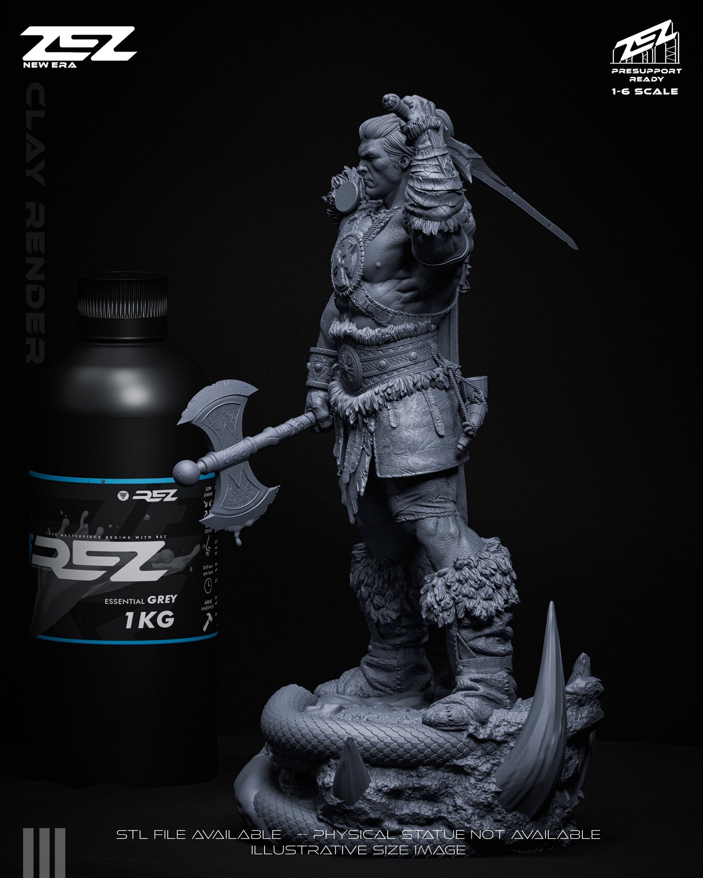 He-Man (Museum Pose) Statue 3D-Printed Kit