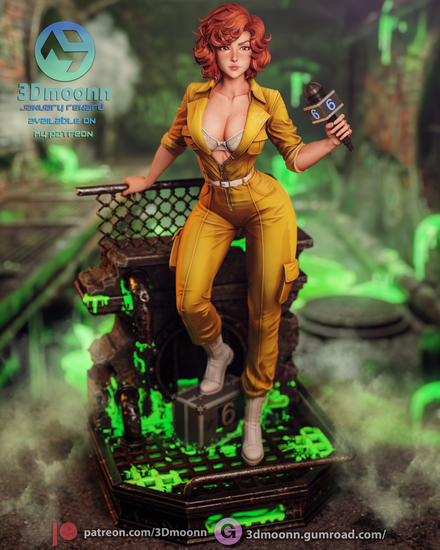April O'Neil TMNT Statue 3D-Printed Kit