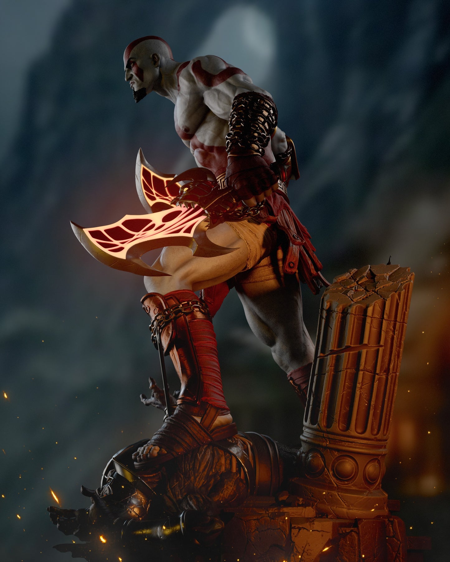 Kratos Statue 3D-Printed Kit